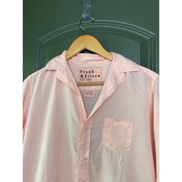 NEW Frank & Eileen EILEEN Cotton Relaxed Button Up Shirt Cantaloupe Orange XXS - Picture 3 of 8
